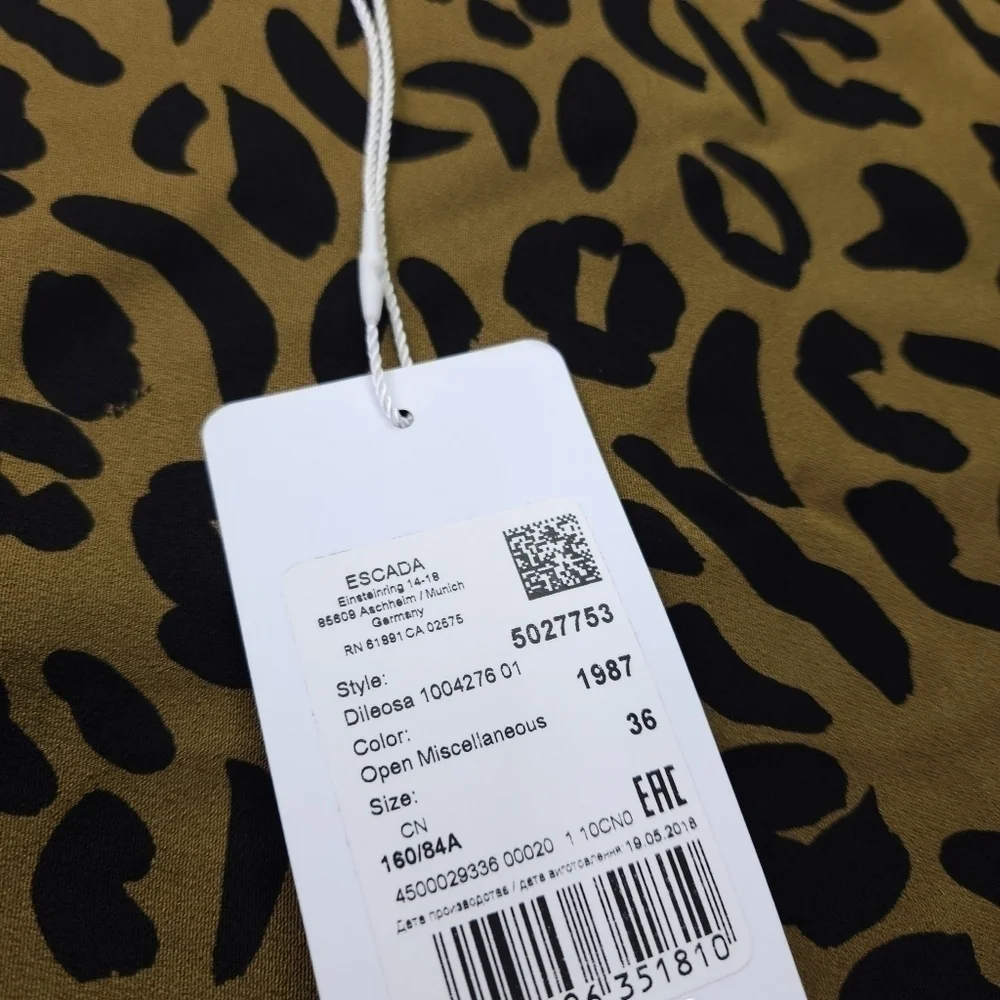 New Escada Olive Black Dress Sz 36 - Picture 14 of 16